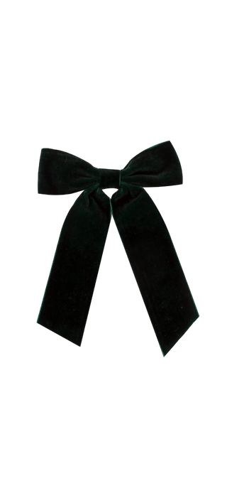 Green velvet hair bow