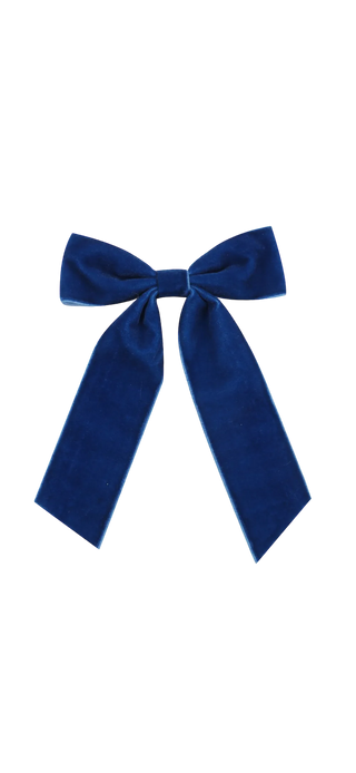 Blue velvet hair bow