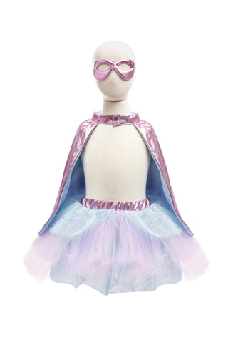Super-duper superhero dress with cape and mask