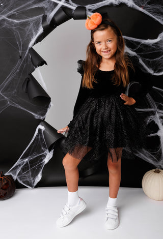 Black Velvet Sparkle Tulle Dress