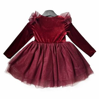 Burgundy Sparkle Tulle Dress