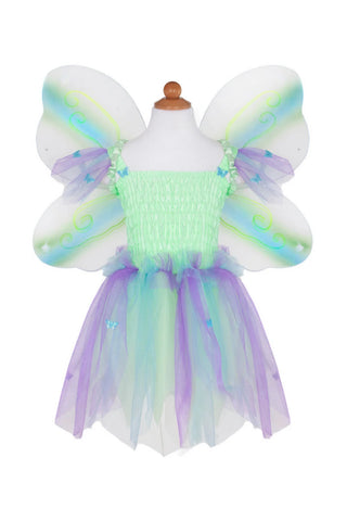 Butterfly Dress with wings and wand mint