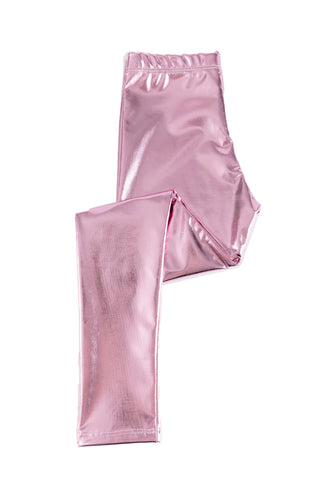 Love leggings metallic pink