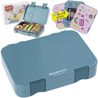 Children's lunch box with compartments, lunch box, bento box - blue