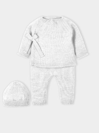 Baby knitted 3 piece outfit white