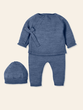 3 PIECE KNITTED SET BLUE