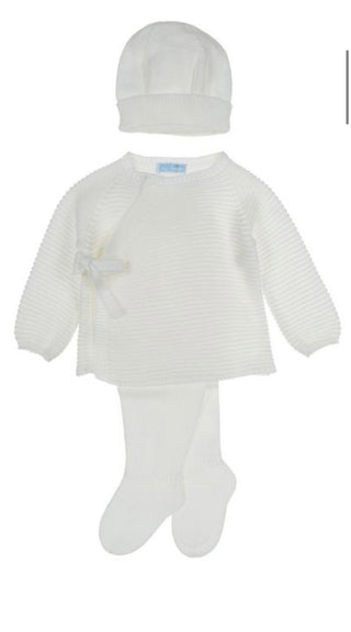 Baby knitted 3 piece outfit white