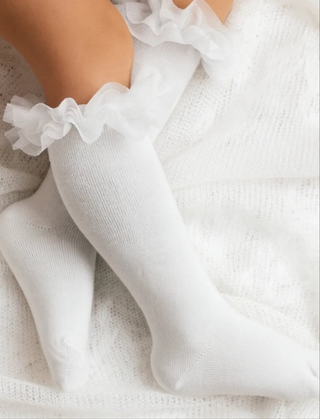 Ivory tulle socks