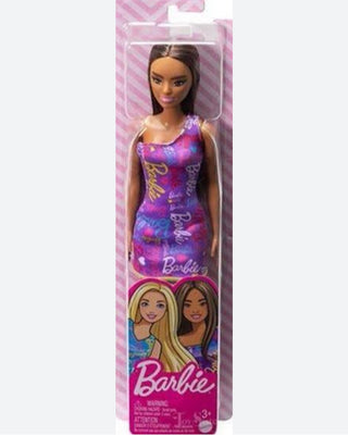 Abito estivo per bambola Barbie con capelli lisci castani