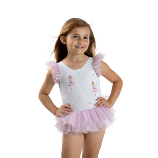 Ballerinas Blanca Swimsuit with removable tutu skirt 6-12 months left