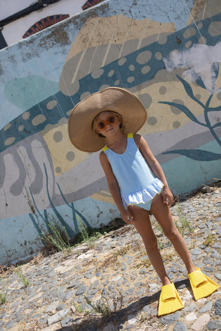 Sunny Blue Ruffle Swimsuit