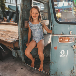 floral silk swimsuit baby