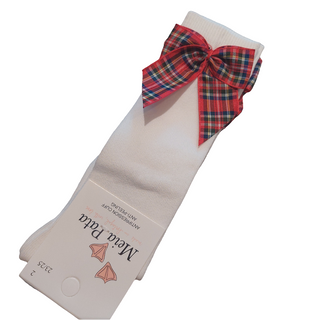 Knee sock with Tartan Bow