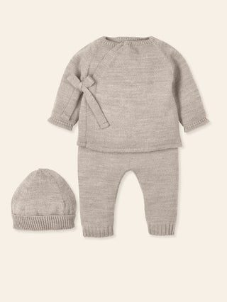 3 PIECE KNITTED SET SAND