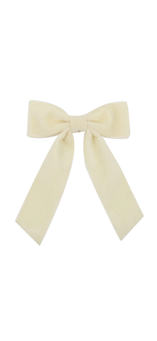 Cream velvet hair bow