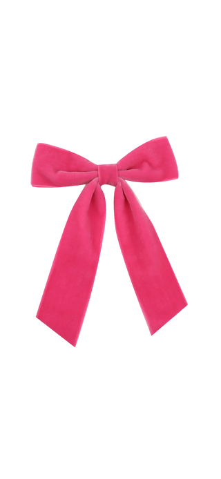 Pink velvet hair bow