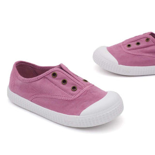 Pink laceless trainers 100% cotton