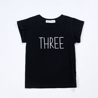 Black Birthday T-Shirt Age 3