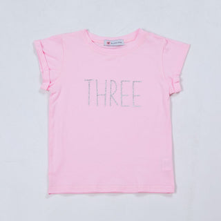Pink Birthday T-Shirt Age 3