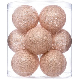 Girlande led 10 balls d6cm glitter, pink