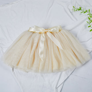 Cream Tutu Skirt with Bow