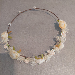 Floral Hair wreath with ivory flowers