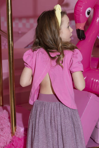 Long Pink Shimmer Skirt