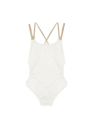 Ivory Glitter Ribbon Swimsuit