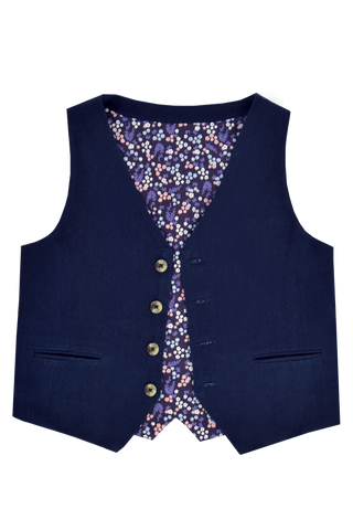 Arsene Navy Blue Waistcoat