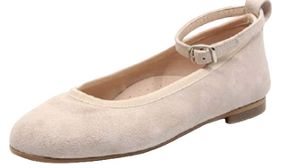Ivory Suede shoes wirh ankle strap