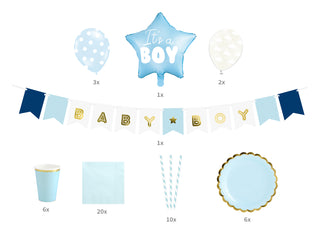 Baby Shower Set ( it's a boy) 49 pack