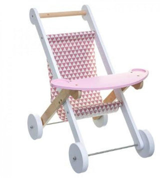 Pink wooden stroller