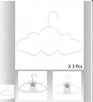 Appendiabiti nuvola in bianco o rosa (confezione da 3)