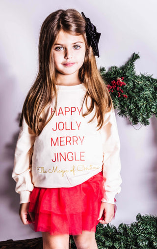 Maglietta a maniche lunghe Happy Jolly Merry Jingle