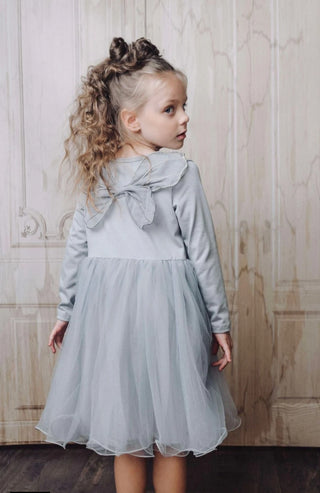 Dolly by Le Petit Tom- Butterfly Wings Tutu Dress Silver Grey