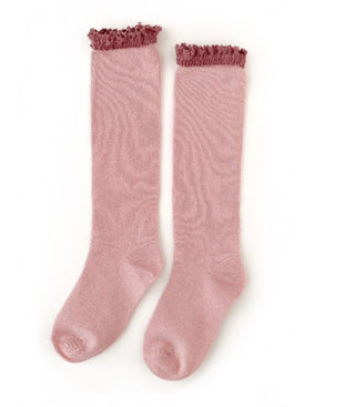 Blush + Mauve Lace Top Socks