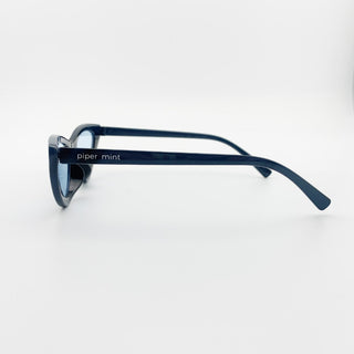 Black cat eye blue lens sunglasses