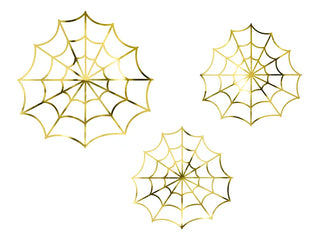 Paper decorations - Spiderwebs, gold