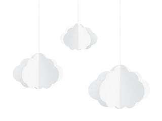 Cloud Pendants, white, 17-28cm