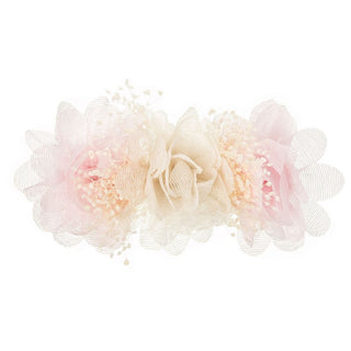 Ornamento floreale glitterato con fiori secchi in rosa chiaro