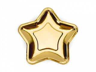 Plates Star, gold, 18cm ( 6 pack)