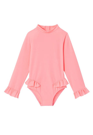 Long sleeve baby swimsuit, UPF50+, neon pink Surfer Baby