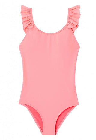 One piece swimsuit for girls UPF50+ neon pink Bora Bora fluo pink