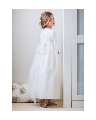 42. White Plumetti with tulle communion dress